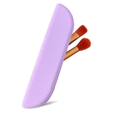 GEFIRE Sacchetti Confezione di pennelli da Trucco in Silicone (con Magnetico), Acrilico, Viola