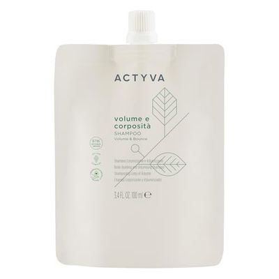 Actyva - Volym och kroppsvikt schampo för fint hår, volymgivande med linfrö, silikonfri - resestorlek 100 ml