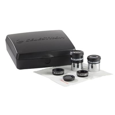 Celestron 94306 PowerSeeker Telescope: kit de acessórios - inclui olhos Kellner 2X 1,25, 3 filtros de cores para telescópio e pano de limpeza