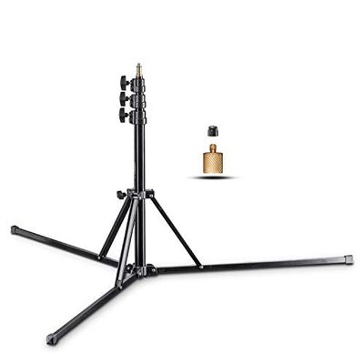 walimex Pro GN-806 lampstatief (max. werkhoogte 215 cm, draagvermogen 5 kg, 1/4 & 3/8 inch schroefdraadaansluiting), zwart