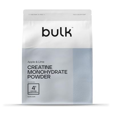Bulk Creatine Monohydrate Powder, Apple and Lime, 500 g, 100 Servings, Packaging May Vary