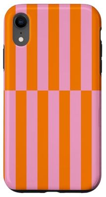 Pink Orange Striped Shifted Geometric Vertical Lines Stripe Case for iPhone XR