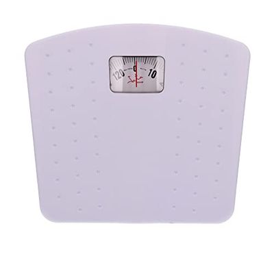 Jata 70 - Báscula de Baño Mecánica, Gran Tamaño, Base de gran resistencia, Números extra grandes, Control manual de ajuste, Antideslizante, Blanco