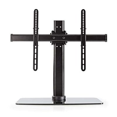 Draai- en Kantelbare TV-Standaard - 32-65" - Maximaal schermgewicht: 45 kg - Kantelbaar - Draaibaar - Aanpasbare vooraf ingestelde hoogtes - Glas/Staal - Zwart