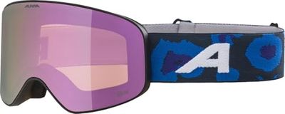 ALPINA Fernie Q-LITE OTG-skibril met gespiegelde, contrastversterkende en gepolariseerde OTG-skibril met 100% uv-bescherming voor volwassenen, zwart-lila-leo mat, eenheidsmaat