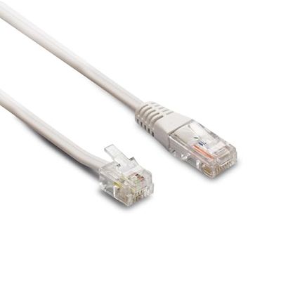 METRONIC 395228 telefoonkabel RJ45/RJ11-stekker op stekker, 3 m, voor fax modem router NF C15-100, wit
