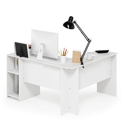 Furinno Indo L-vormige Desk wit