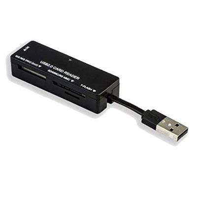 GEBL Lector DE Tarjetas Externo 30023 SOPORTA Micro SD/SD/MMC/RS MMC/MS/MS Pro/MS Duo/ M2 USB 2.0
