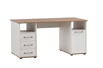 Schildmeyer Jelda Escritorio, Madera, Blanco Mate, decoración rústica, 150,0 x 70,0 x 74,0 cm (Ancho x Profundidad x Alto)