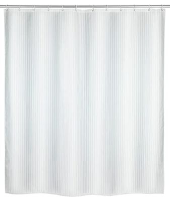WENKO Palais duschdraperi med antimögel, textilgardin med antimögeleffekt för badrum, tvättbart, vattenavvisande, med ringar för fastsättning på duschstången, 180 x 200 cm