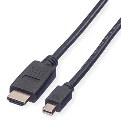 Value 11995791 Mini Display Port Cavo, Spina su HDTV Maschio, 2 m Nero