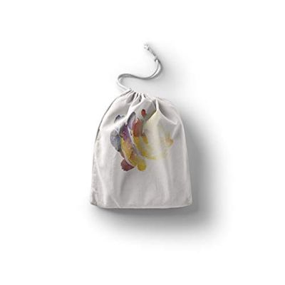 Bonamaison Impreso Algodón Bolsas con Cordón, Bolsa con Cordel para el Hogar y el Almacenamiento de Verduras, Bolso de Compras, Plegable, Ecologica, Reutilizables, Tamaño: 20x30 Cm