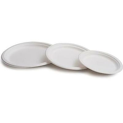 Disposable Dish Ø 22.5 cm White Biodegradable Pack of 50