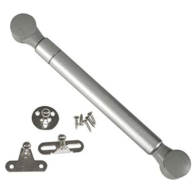 Amig - Compras de gás para elevação de portas de móveis | Mod.96 | 247 x 15 mm | Resistência de carga: 8 kg | Amortecedor para abertura descendente sem impacto | prateado