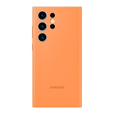 Samsung Galaxy S23 Ultra Silicone Phone Case, Protective Cover w/Color Variety, Smooth Grip, Soft and Sleek Design, US Version, EF-PS918TOEGUS, Orange