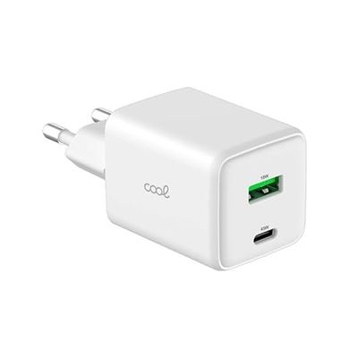 Universele oplader, UltraFast Dual (PD) type C + USB Cool (45 W), wit
