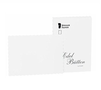 Rössler 2052388003 - Tarjeta de Papel (Tamaño A6, Hecha A Mano), Color Blanco