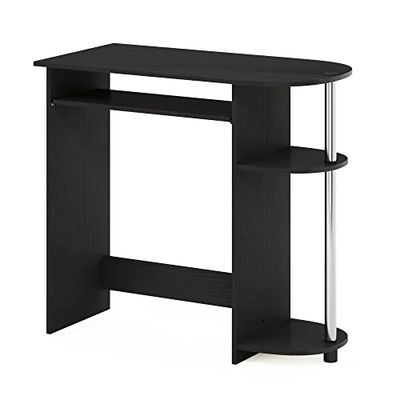 Furinno Simplistique Bureau d'ordinateur, Bois d'ingénierie, Americano/Acier Inoxydable, 80(W) x 73(H) x 40(D) cm