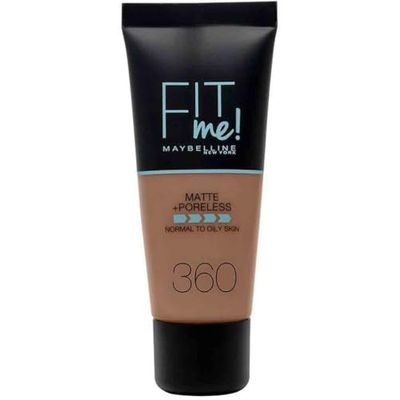 Maybelline Fit Me Foundation, Medium Coverage, Blendable With a Matte and Poreless Finish, For Normal to Oily Skin, Shade: 360 Mocha, 30ml