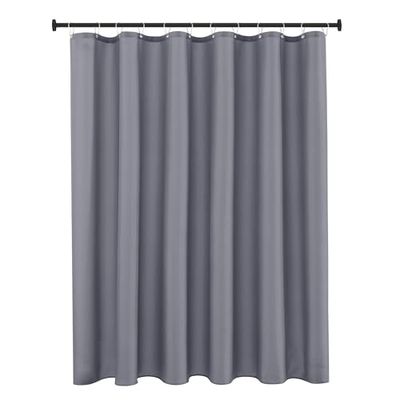 Biscaynebay Extra Long Fabric Shower Curtain Liner 72 Inch Width by 84 Inch Length, Dark Grey Rust Resistant Grommets Top Weighted Bottom Hem Machine Washable