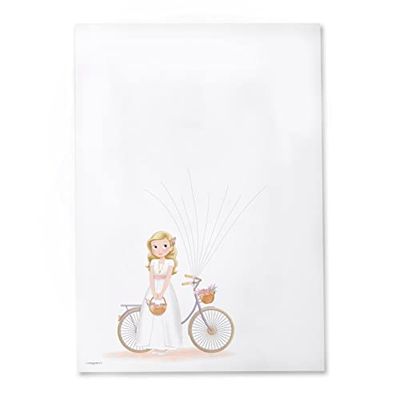 Feuille d'empreintes pour communion fille panier fleurs 29,5 x 42 cm