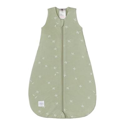 LÄSSIG Babyslaapzak, mouwloos, single jersey met Tencel ™ lyocell 0,5 TOG/Sleeping Bag Leave Olive, maat 86/92