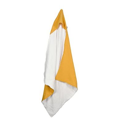 Bebé Suave, Capa de baño de Gasa de algodón + Esponja, 75 x 75 cm, Mostaza