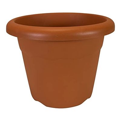 Plastiken Terra plantenbak rond 35x35x25 cm bruin