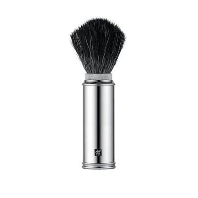 ZWILLING Travel Shaving Brush with Synthetic Hair for Travel, Vegan, Extra Easy Care and Soft Bristles, Silver