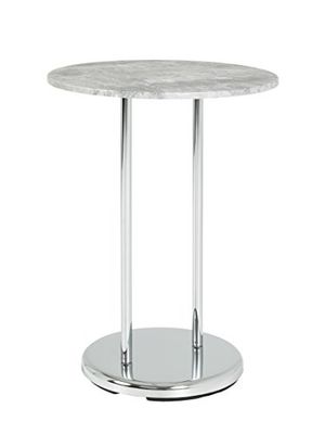 HAKU Möbel Mesa lateral aparência betão, crómio, MDF, metal - Dim. : A 55 cm x diâmetro 40 cm, estilo: Moderno