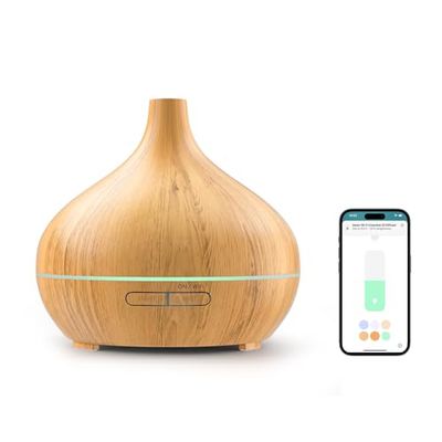 Meross Diffuseur d'Huiles Essentielles Connecté, Diffuseur d'Arôme WiFi Ultrasonique Compatible avec HomeKit, Alexa et Google Home, sans BPA avec RGB LED, Commande Vocale et Contrôle à Distance