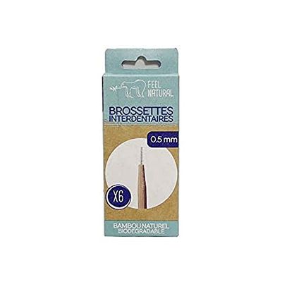 set 6 brossettes interdentaires 0,5 mm en bambou - Feel Natural