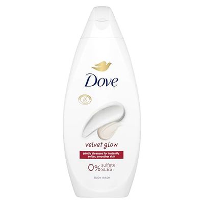 Dove Velvet Glow Body Wash Body Cleanser Shower Gel With Plant-Based Moisturisers For Softer, Smoother Skin After One Shower 225 Ml