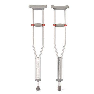 Medline Lightweight Aluminum Red Dot Guardian Crutches, for Patients 4’6”–5’2” Tall, Walking Aid for Kids, Adults & Seniors, 300 lbs. Weight Capacity