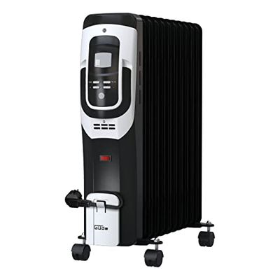 Güde Olieradiator OR 2500-11 DT (2500 W, 3 warmtestanden: 1000/1500/2500 W, LCD-display, kantel- en oververhittingsbeveiliging, traploos regelbare thermostaat, timerfunctie, handgreep & 4 rollen)