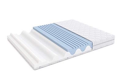 Amazon Basics Matelas 2-en-1 double face haute résilience, Moyenne ferme (H3) et ferme (H4), 160 x 200 x 20 cm, Blanc