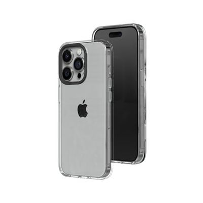 RHINOSHIELD Kristallklart fodral kompatibelt med [iPhone 15 Pro] | Avancerat gulningsmotstånd, hög transparens, skyddande och anpassningsbart klart telefonfodral – svart kameraring