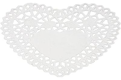 Creativ 20964 Doilys, D: 10 cm, heart, 30pcs, White