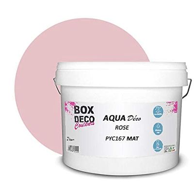 BOX DECO COLORES - Pintura de pared acrílica con aspecto mate (10 L), color rosa