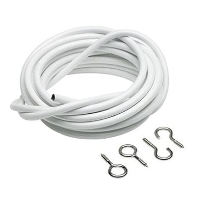 Merriway BH03844 Plastic Coated Curtain Wire with 2 Each Hooks and Eyes, 270 cm (108 inch)