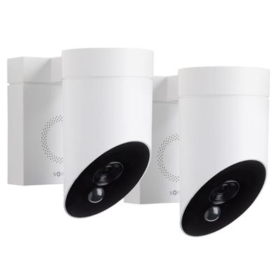 Somfy 1875340 - Outdoor Camera Antracite, Set di 2 X Telecamera di sorveglianza esterna Wi-Fi con rilevamento intelligente, 1080p Full HD, sirena da 110 dB possibile collegare alla lampada esistente