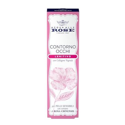 Acqua alle Rose, Contorno Occhi Antirughe Lenitivo, Crema Occhi Antirughe, Antiborse e Antiocchiaie - Con Collagene Vegetale di Rosa Chinensis, Ideale per Pelli Sensibili o Secche - 15 ml