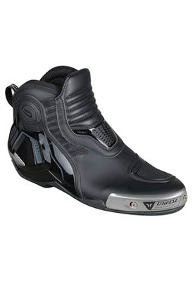 Dainese - Dyno Pro D1 Shoes, sapatos de motocicleta para homem, sapato respirável com biqueira reforçada, botas de couro para homem com grande aderência, confortáveis com amarração rápida, preto