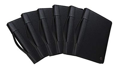 Case-It Executive Zippered Padfolio with Removable 3-Ring Binder and Letter Size Writing Pad, Black (6 Pack)