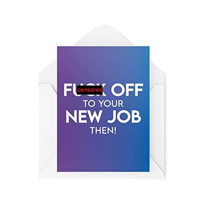 Tongue in Peach Funny Cards CBH90 Carte de vœux humoristique avec inscription « Leaving Work New Job Colleague Office Key Worker »
