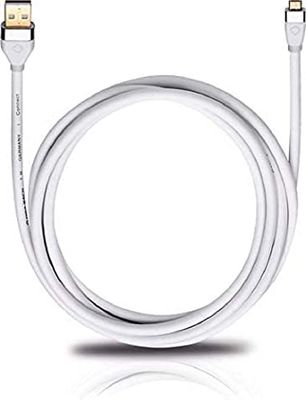 Oehlbach i-Connect UM-B/U 200 mobil USB-kabel, USB Micro-B till USB-A – 2 m – vit