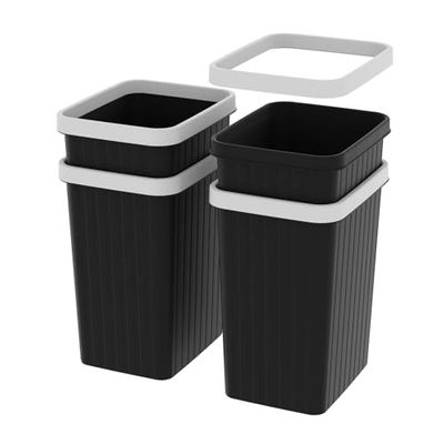 Cetomo Plastic Waste Bin Small Trash Can For Office Home Modern Wastbasket In Black