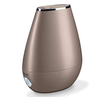 Beurer LB37 2-in-1 Essential Oil Diffuser & Air Humidifier | Aromatherapy and ultrasonic air vaporiser | with Night-Mode and auto Shut-Off - Quiet and Energy-Saving | Incl.15 Aroma Pads | Toffee