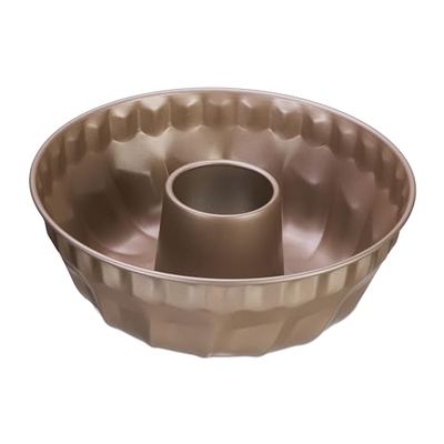 Relaxdays Moule à kouglof, pour Divers gâteaux, Dimensions H x D : 9 x 25 cm, Plat pour savarin, antiadhésif, Beige
