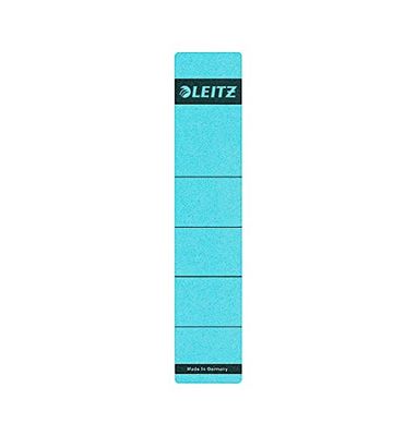 Leitz Étiquettes Self Adhesive pour Classeurs à Levier Couverture Papier et Dos 50 mm, Étroit, Court, 39 x 192 mm, Papier, 16430035, Bleu, Lot de 10 Étiquettes